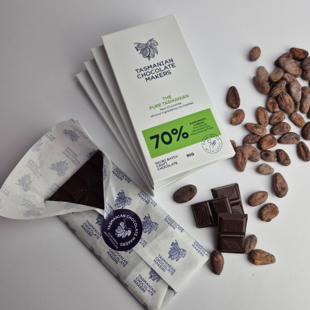 The Pure Tasmanian 70% chocolate - Rich, smooth 70% chocolate